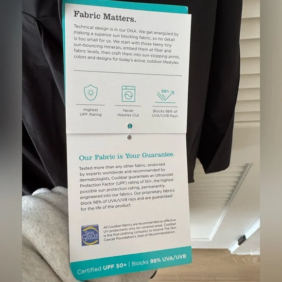 Coolibar NWOT kimono 👘 UPF 50 Navia black XL never worn washed once & hung dry! - Picture 9 of 9